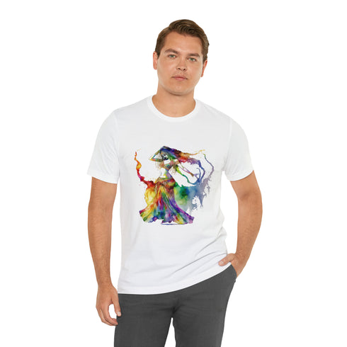 Rainbow Belly Dancer in Motion - Short Sleeve Tee